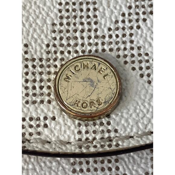 MICHAEL KORS, SMALL IVORY, BROWN SIGNATURE LEATHER WALLET - Picture 2 of 10